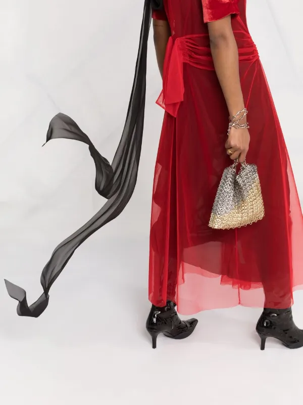 Maison Margiela Tango Tulle Overlay Dress | Red | FARFETCH