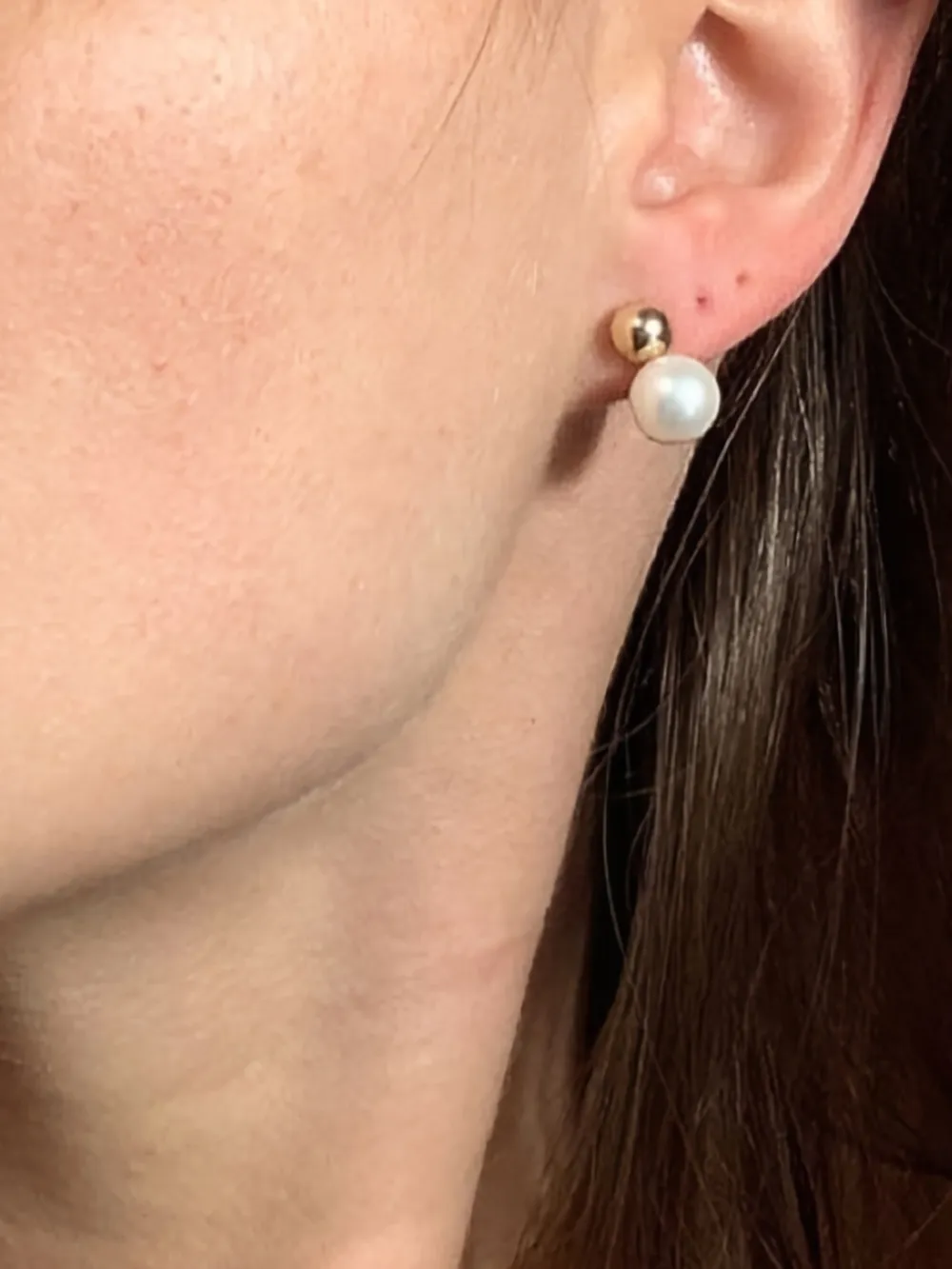 Mateo aretes en oro amarillo de 14kt con perlas | Joyas de lujo | Image 2