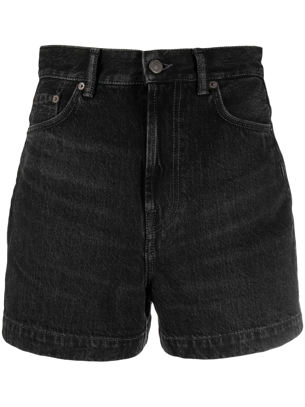 

Acne Studios shorts de mezclilla con tiro alto - Negro