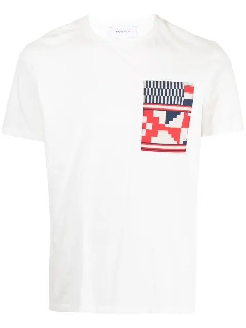 Ports V geometric-print logo T-shirt