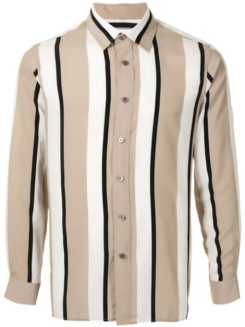 Ports V vertical stripe print shirt