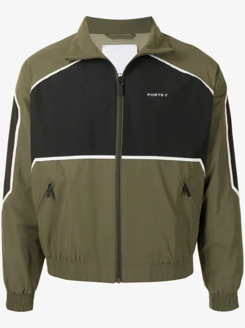 Ports V panelled logo print zipped jacket