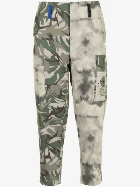 Ports V camouflage tie-dye tapered trousers