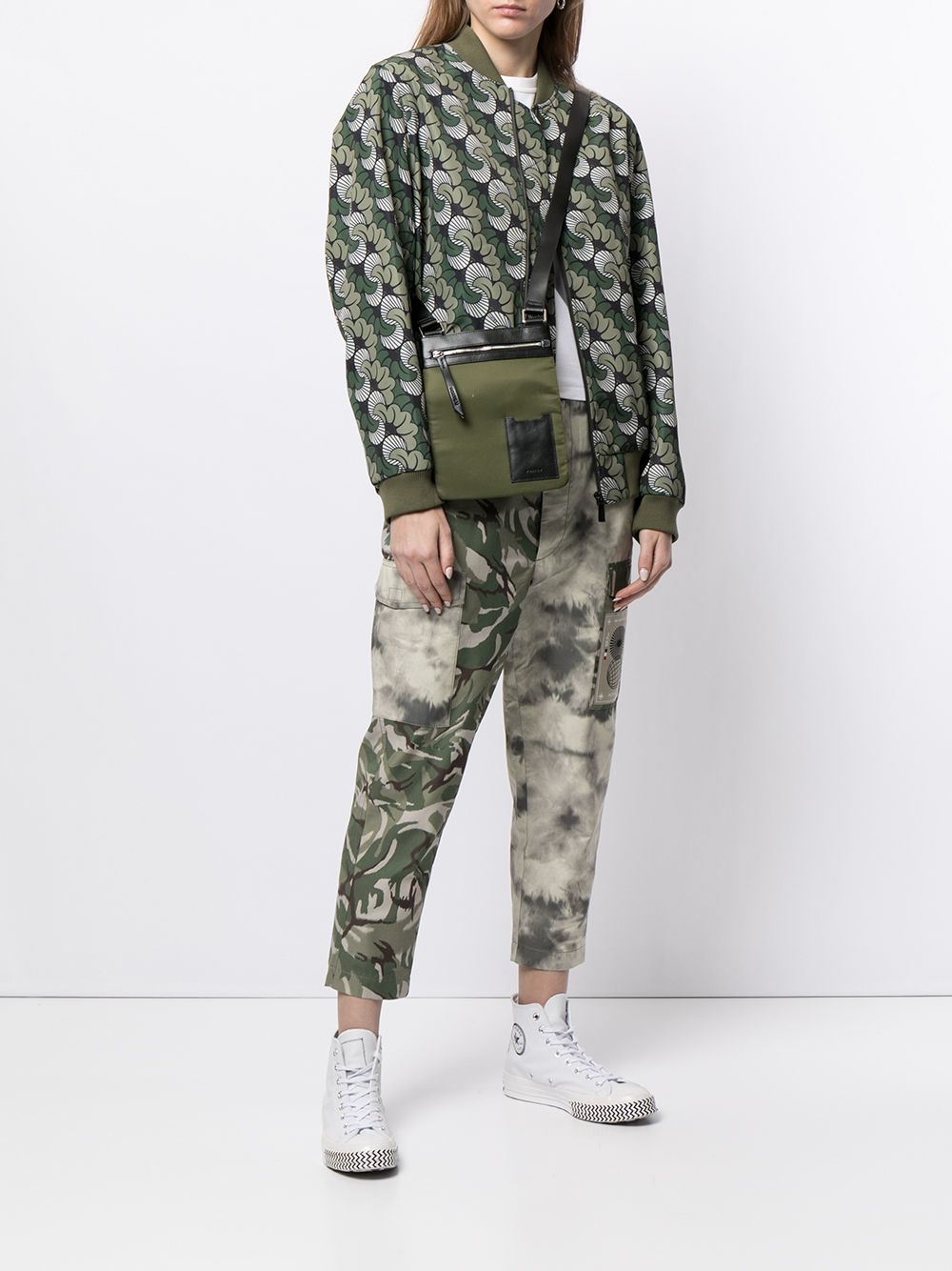 Shop Ports V Camouflage Tie-dye Tapered Trousers In Green