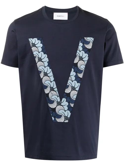 T-shirt à imprimé monogrammé - Ports V - Modalova
