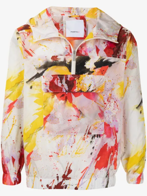 Ports V graffiti-print pullover jacket