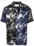 Ports V marble-print button-down shirt - Blue