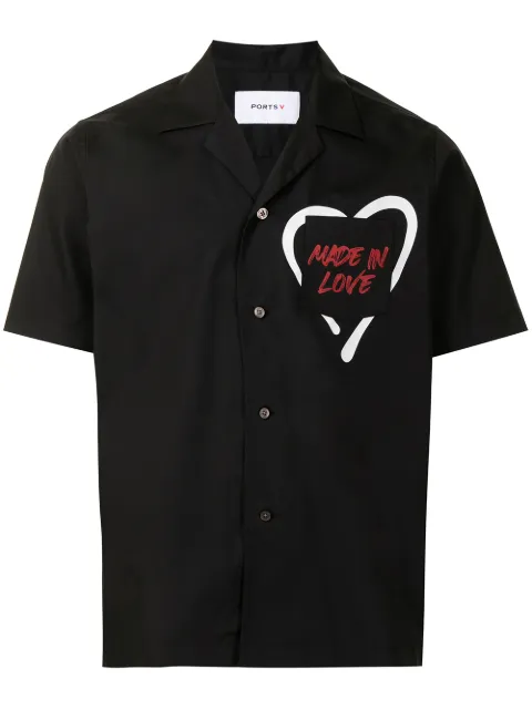 Ports V slogan-print short-sleeved shirt