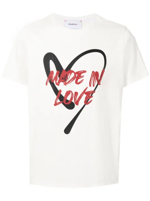 Ports V slogan-print short-sleeved T-shirt