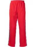 Ports V side stripe-detail track pants - Red
