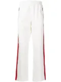 Ports V side stripe-detail track pants - White