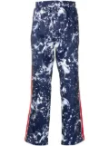 Ports V printed side-stripe track pants - Blue