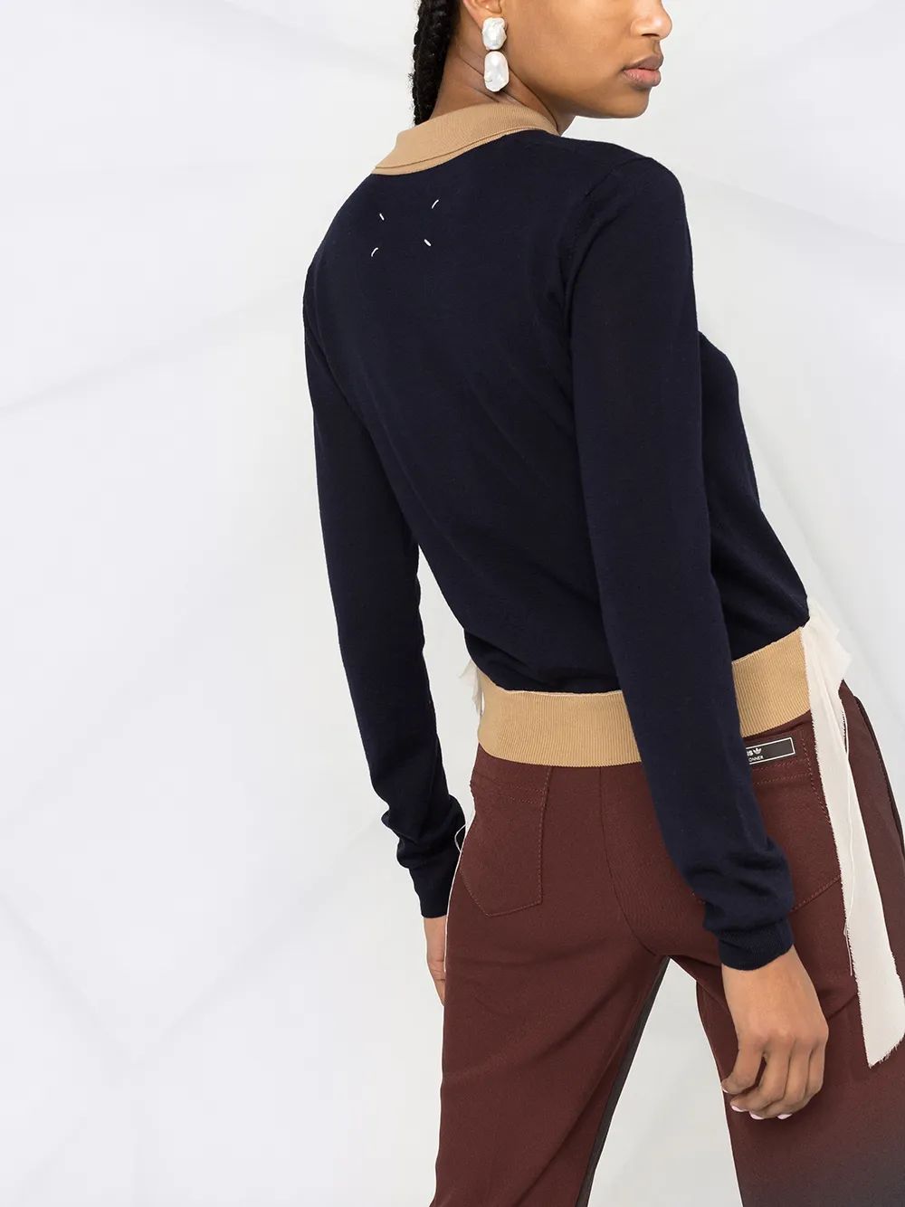 фото Maison margiela рубашка поло с контрастной отделкой