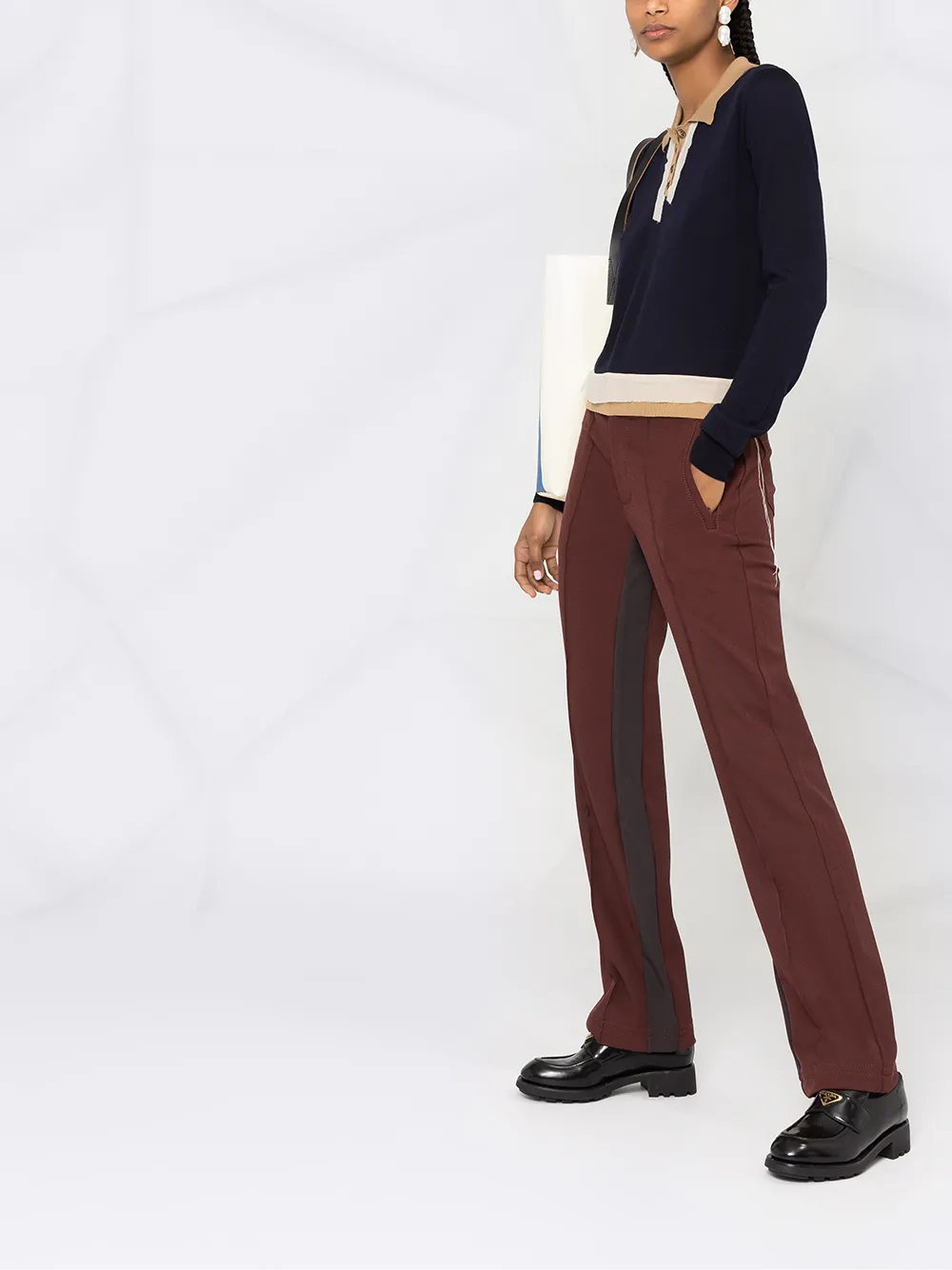 фото Maison margiela рубашка поло с контрастной отделкой