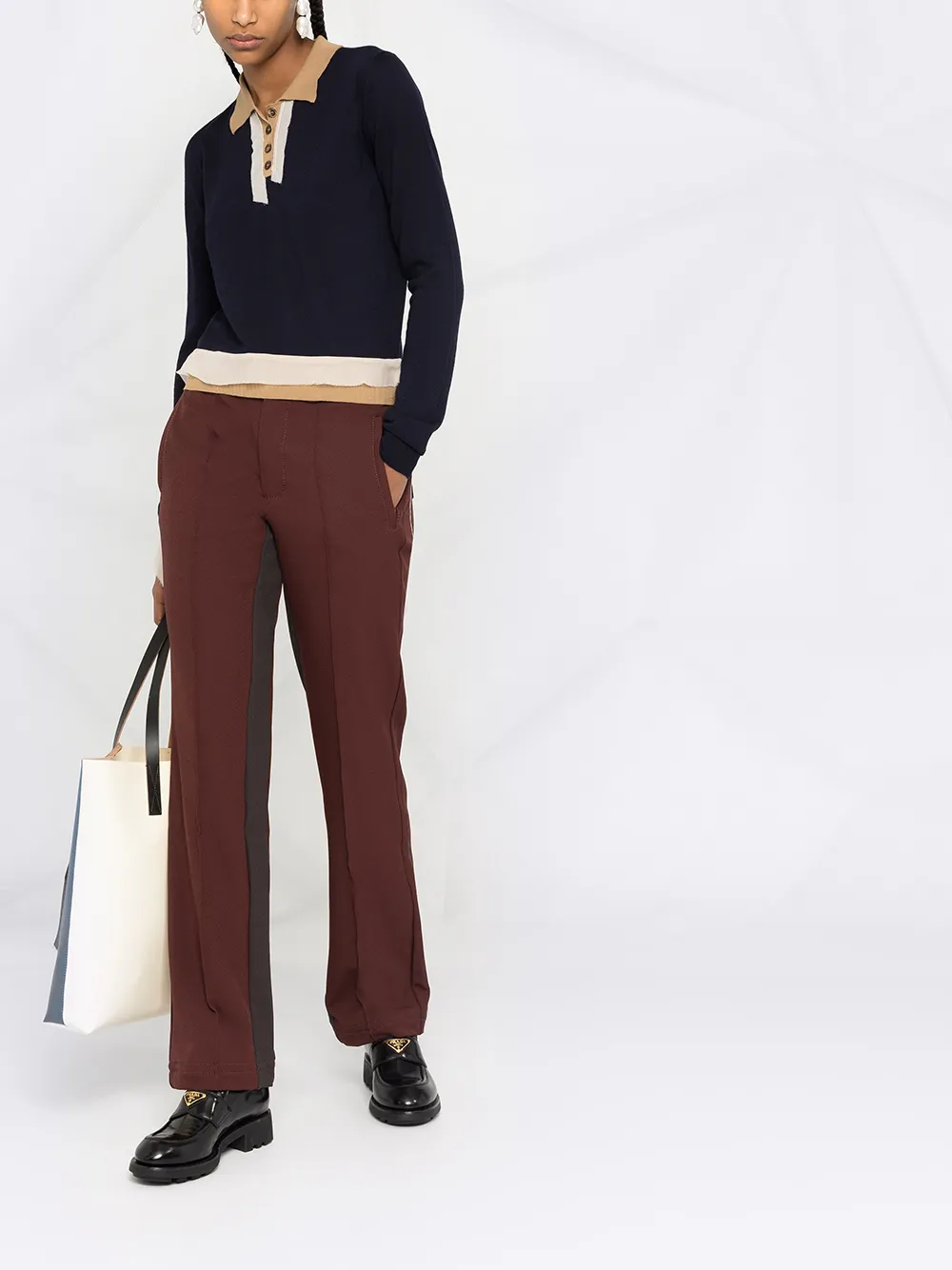 фото Maison margiela рубашка поло с контрастной отделкой