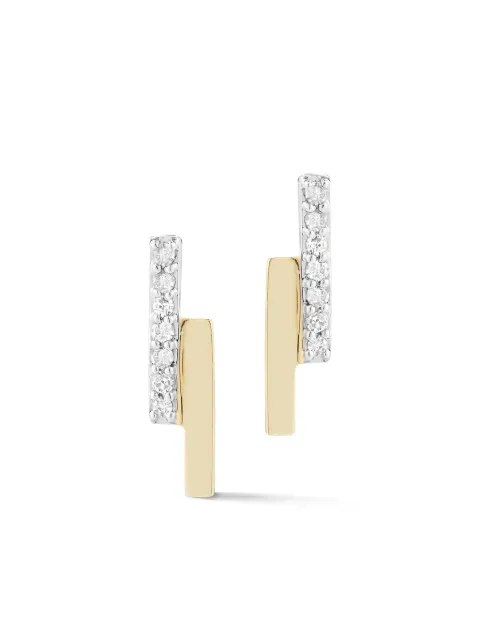 Mateo 14kt yellow gold diamond bar bypass stud earrings