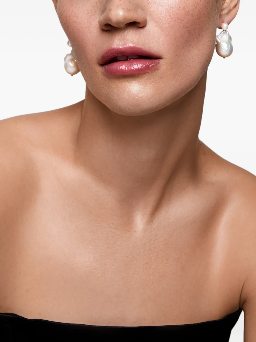 Mateo aretes Duality en oro amarillo de 14kt con perlas | Joyas de lujo | Image 2