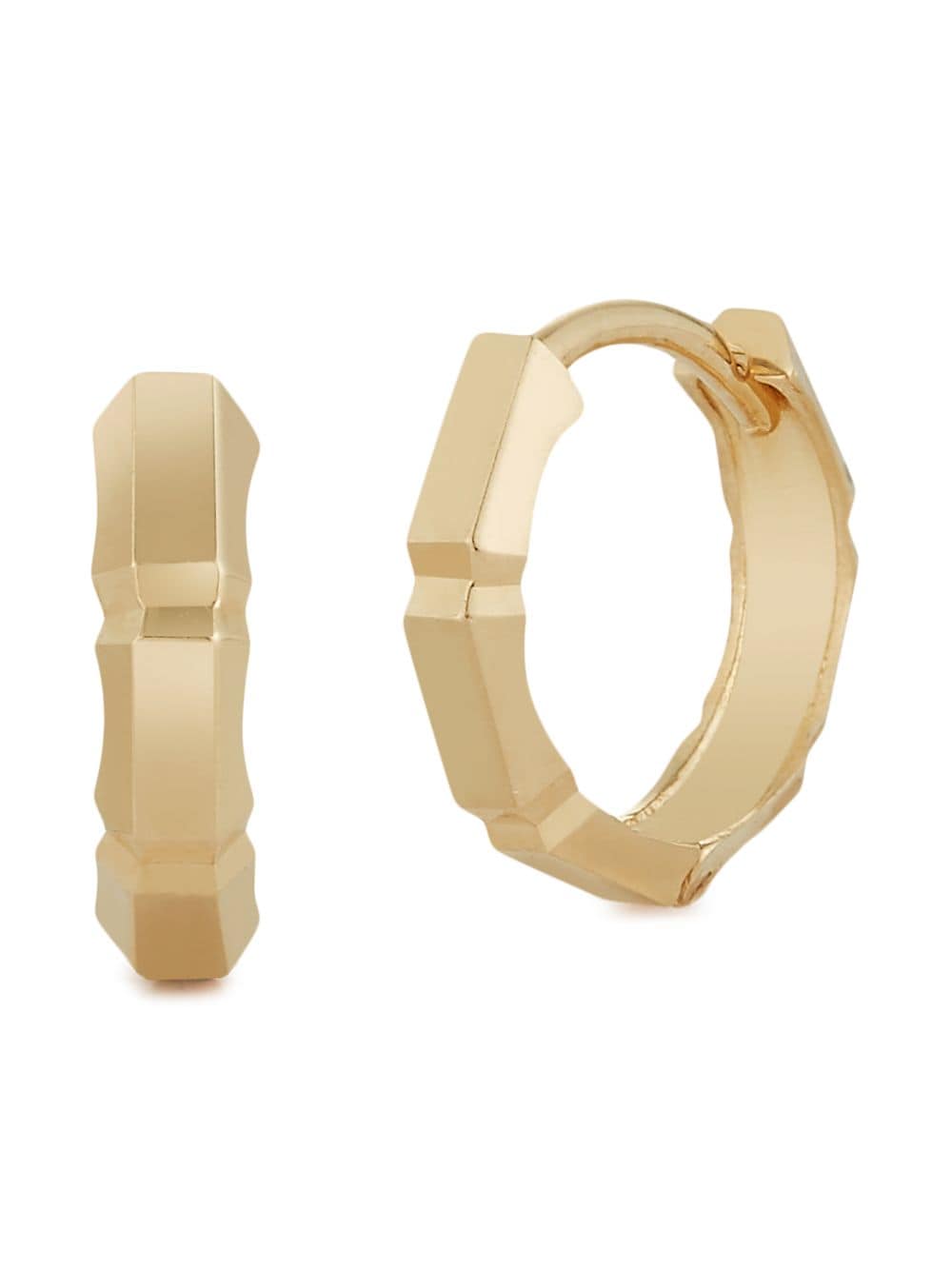Shop Mateo 14kt Yellow Gold Faceted Huggie Earrings
