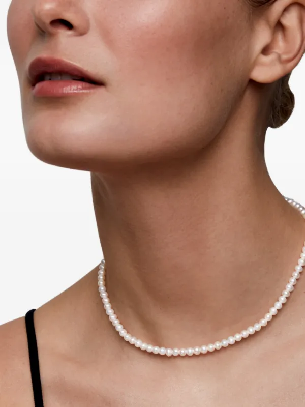 Mateo Pearl Beaded Choker in Gold
