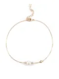 Mateo 14kt yellow gold diamond pearl chain bracelet