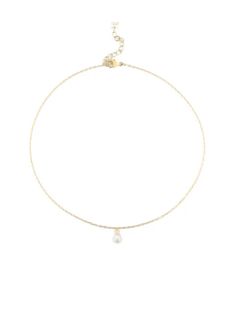 Mateo 14K yellow gold single pearl drop chain anklet