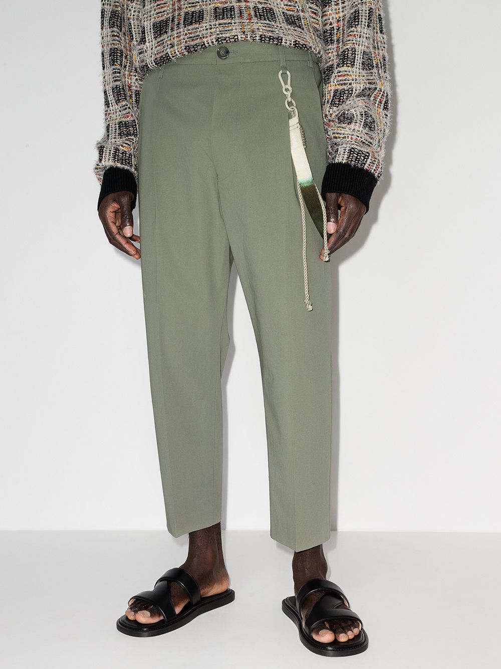 Song For The Mute strap-detail Cropped Trousers - Farfetch