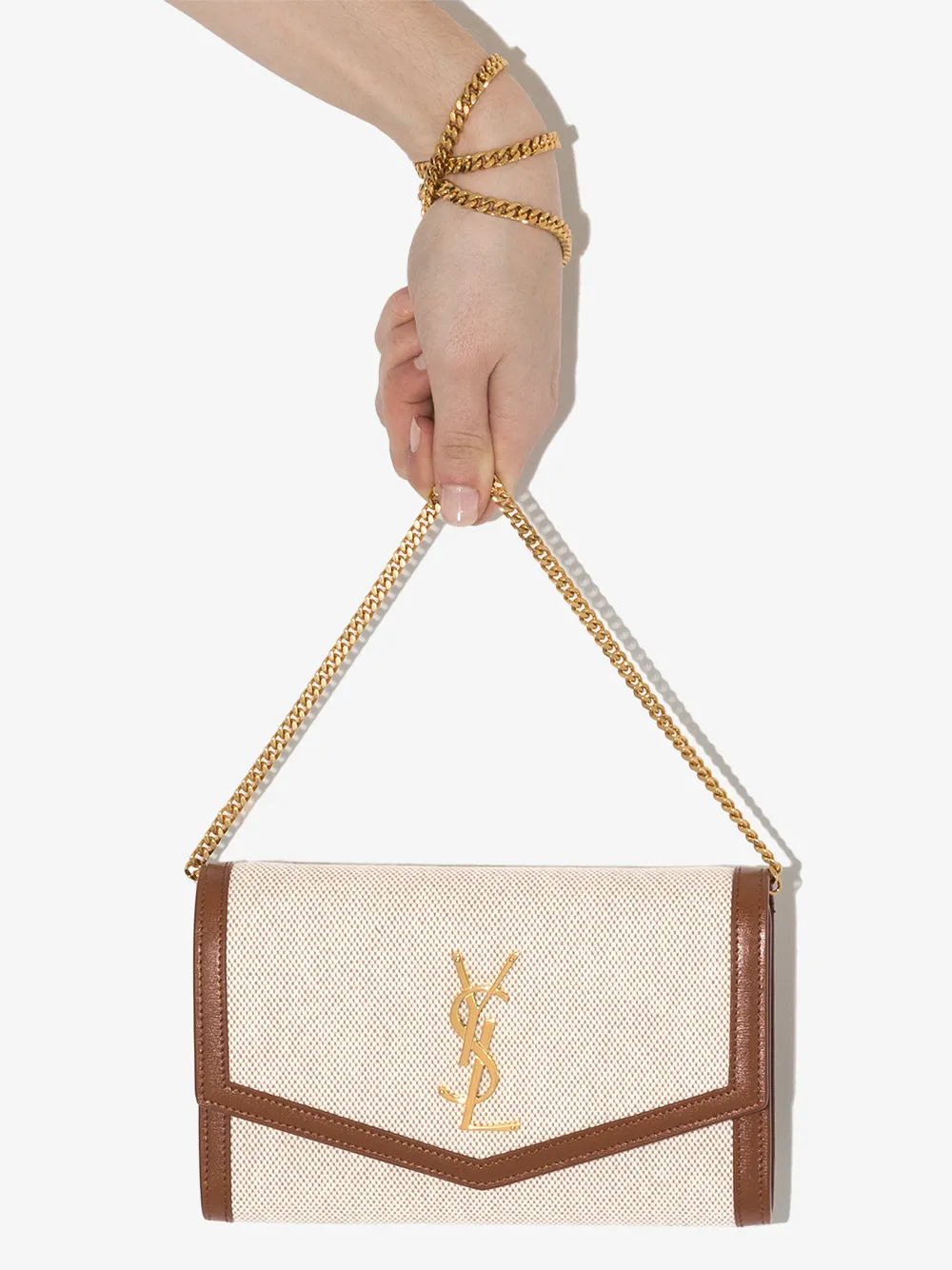 Uptown monogram-plaque shoulder bag