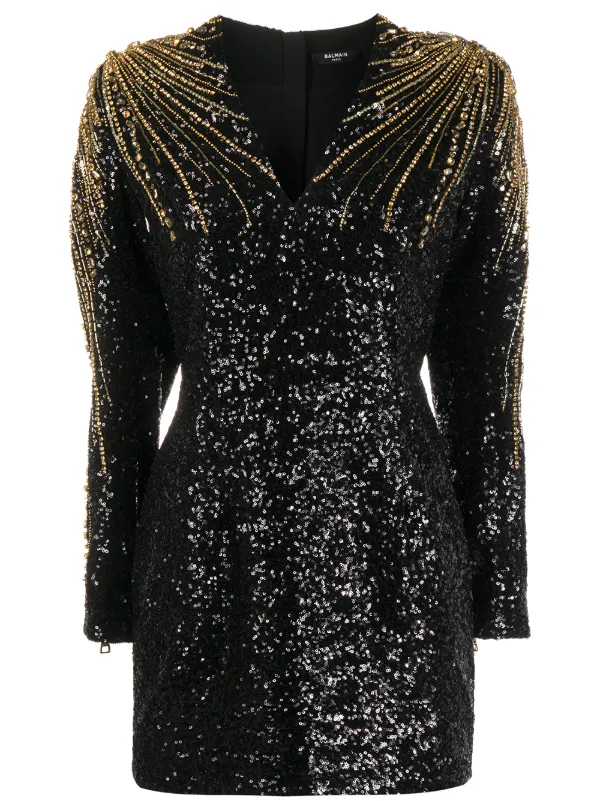 sequin beaded cocktail dress
