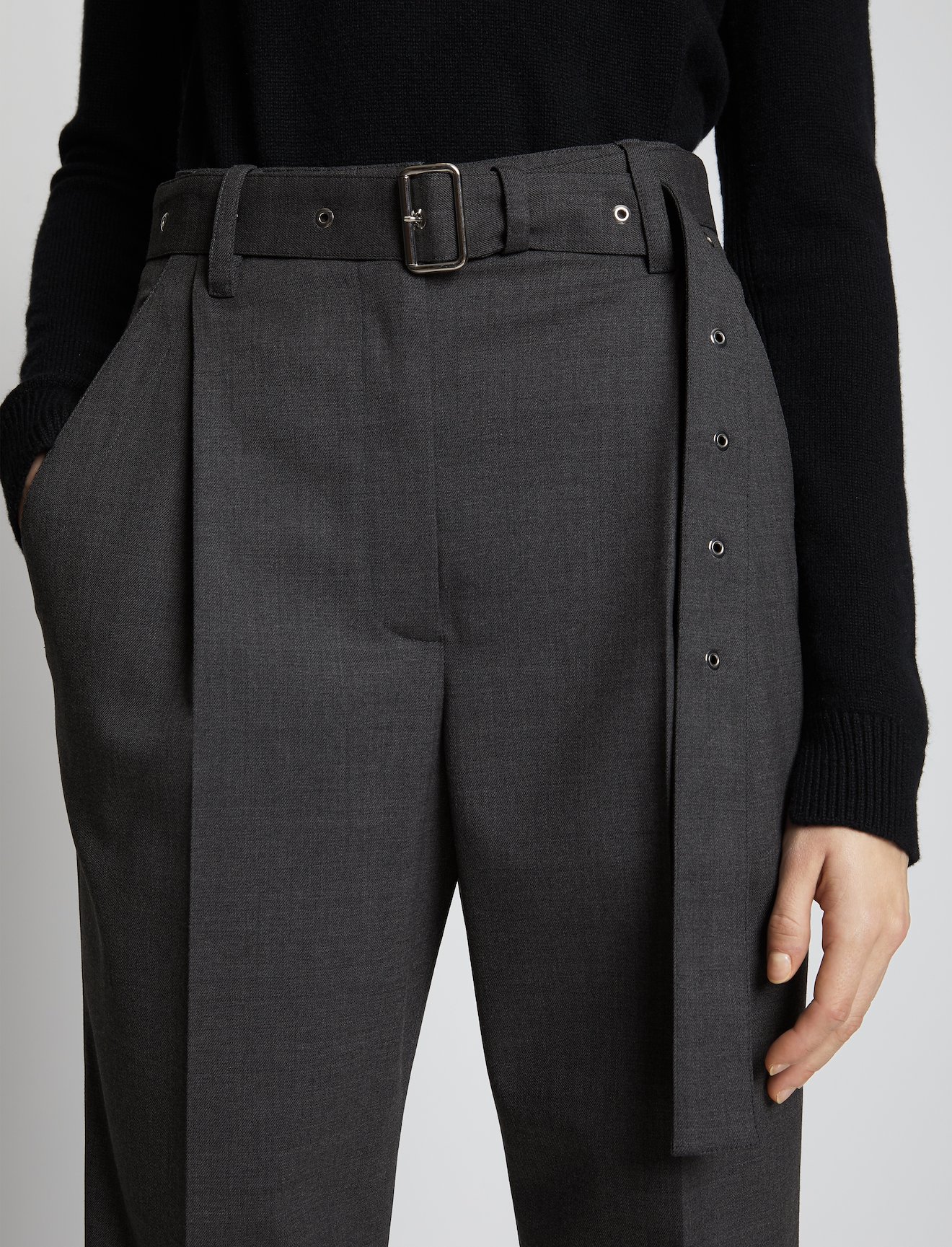 Upcycled Wool Carrot Pants in grey | Proenza Schouler