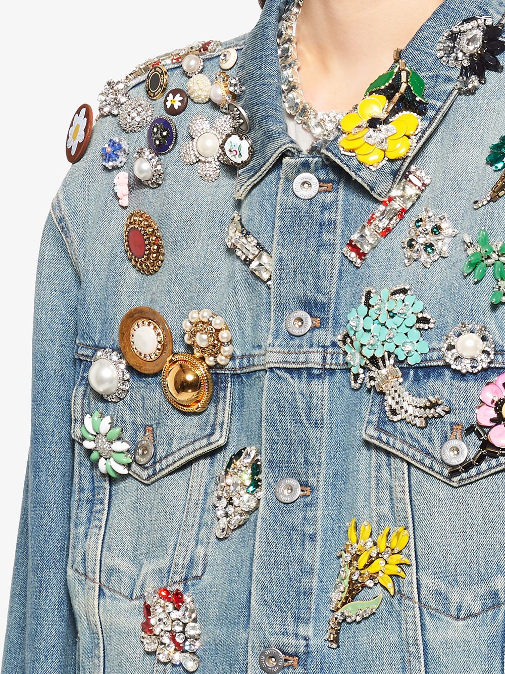 Brooch on denim on sale jacket