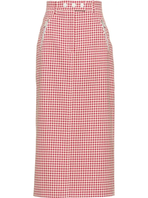 red gingham pencil skirt