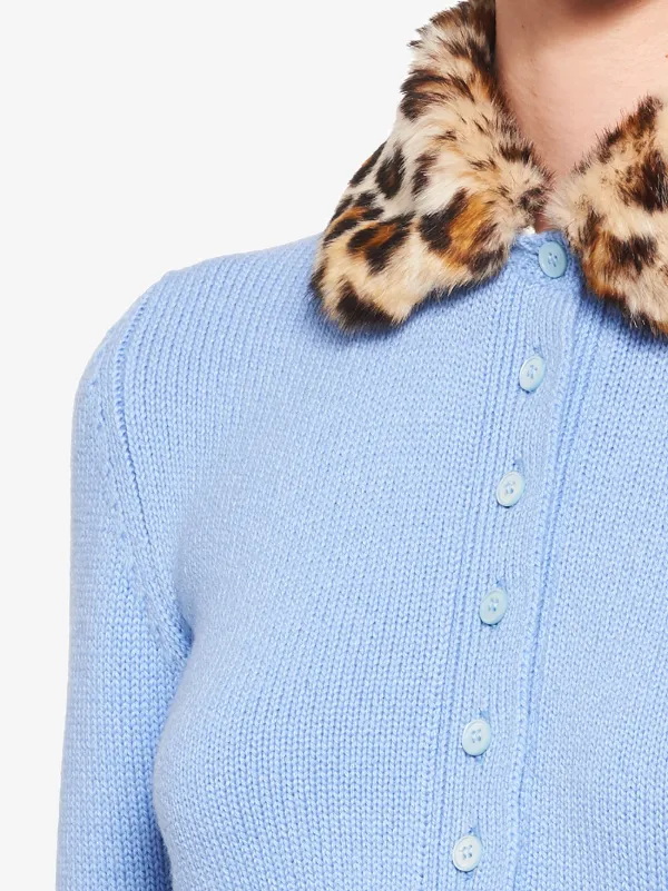 leopard collar cardigan