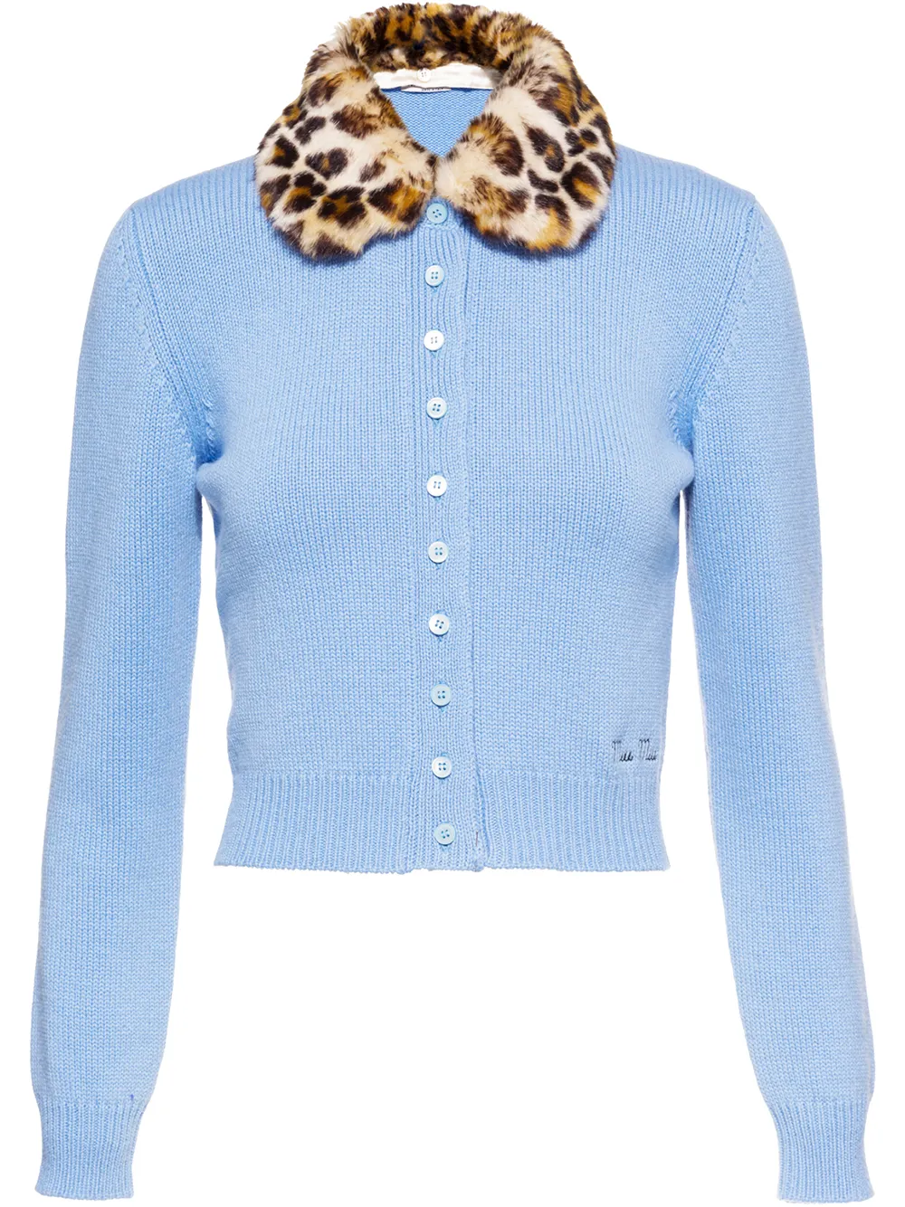 blue leopard cardigan