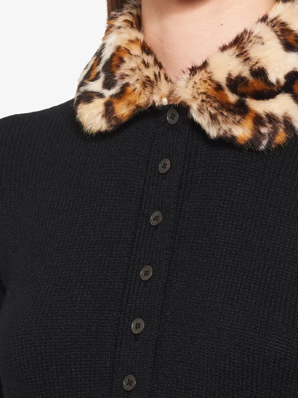 leopard collar cardigan