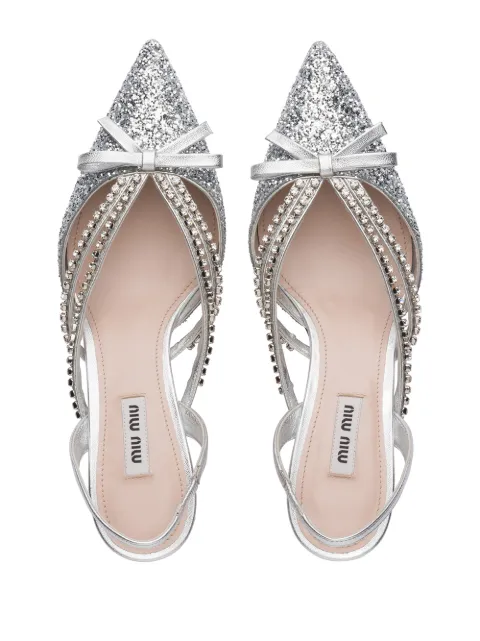 miu miu glitter slingback