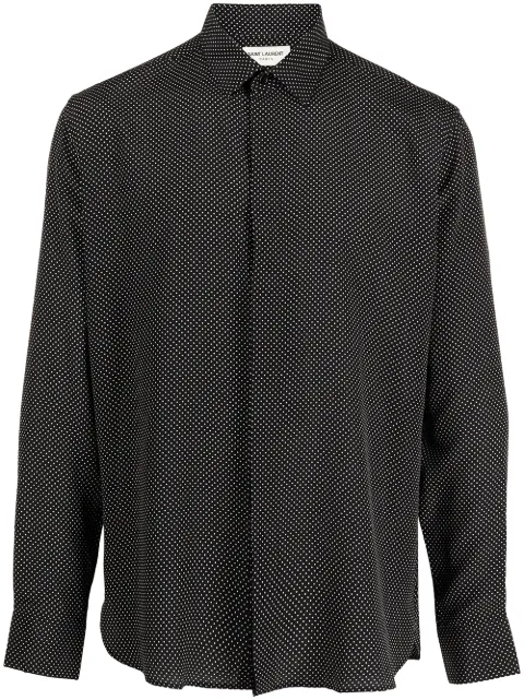 Saint Laurent Yves collar dot-print shirt