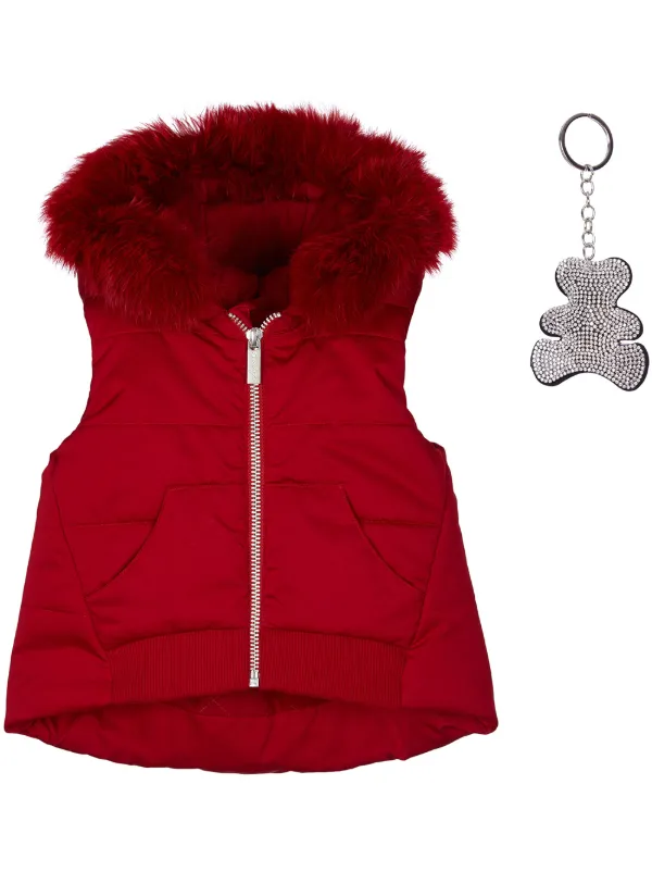 faux fur trim gilet