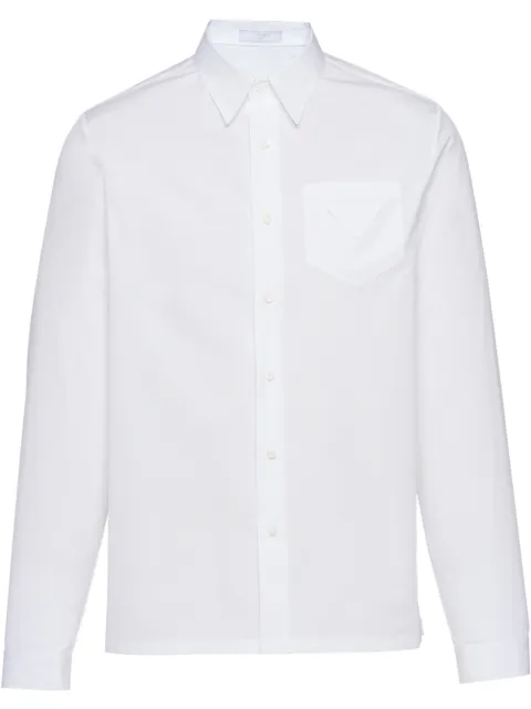 Prada triangle-logo cotton shirt