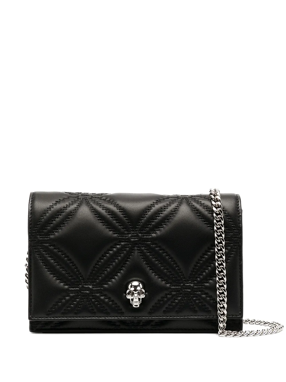 Click to view more detailed imagery on our partner's website Alexander Mcqueen Mini Skull Quilted Leather Shoulder Bag In Black