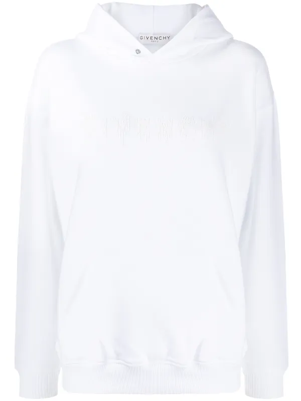 Givenchy Logo Print Hoodie | White | FARFETCH SG