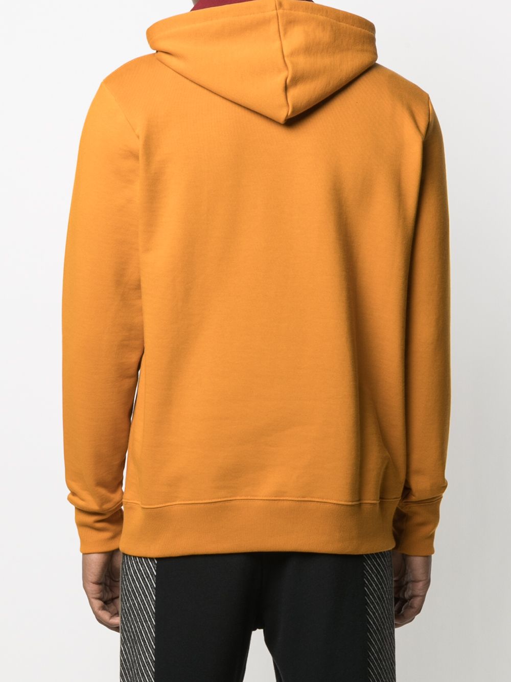 Shop Ps By Paul Smith Zebra-embroidered Organic Cotton Hoodie In Orange