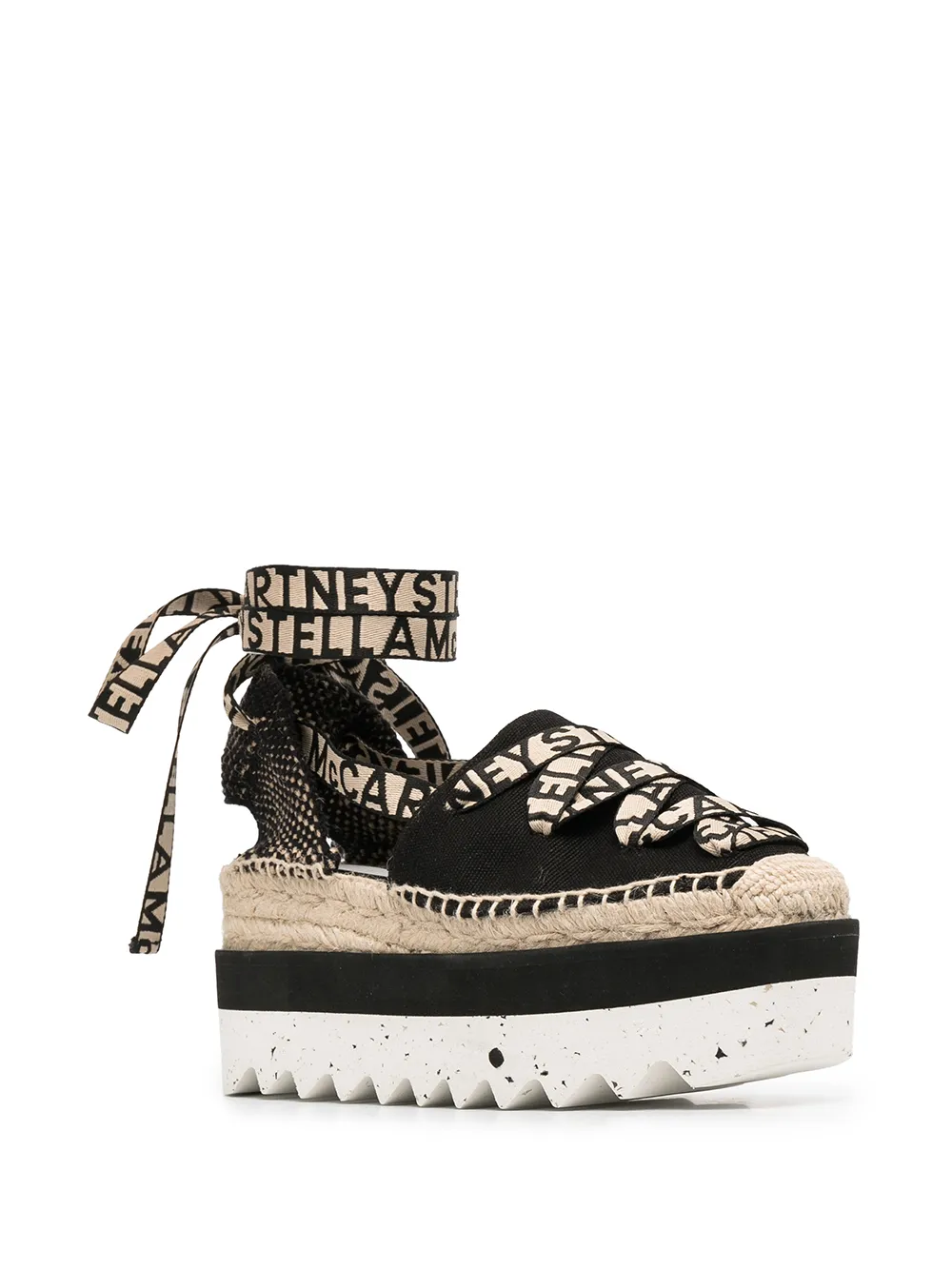 Shop Stella Mccartney Gaia Platform Espadrilles In Black