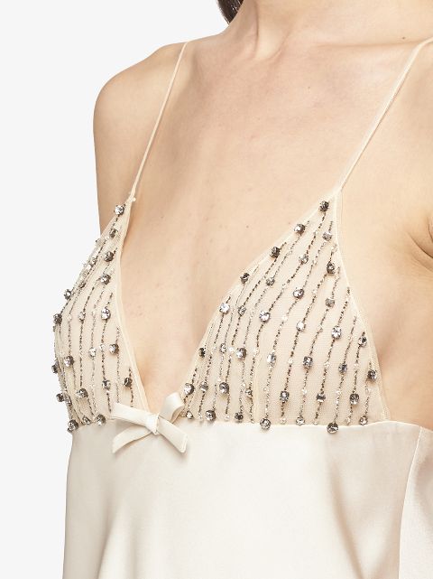 miu miu embroidered satin dress