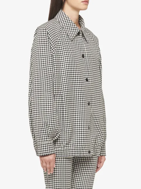 gingham check twill blouson jacket