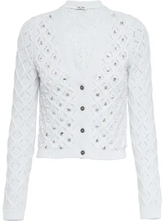 Miu Miu crystal embellished cardigan 