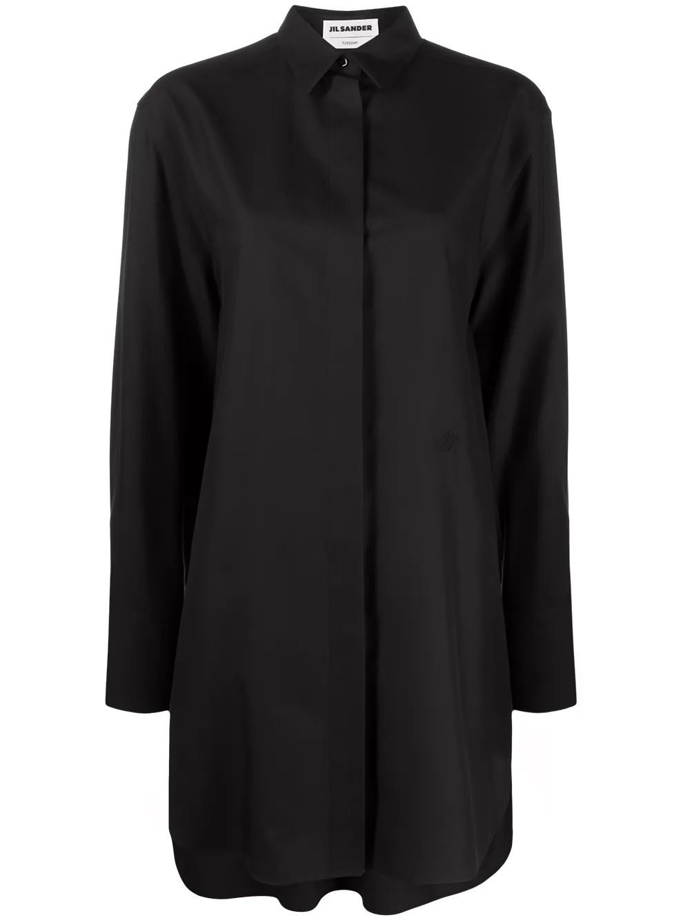 

Jil Sander camisa de seda oversize - Negro