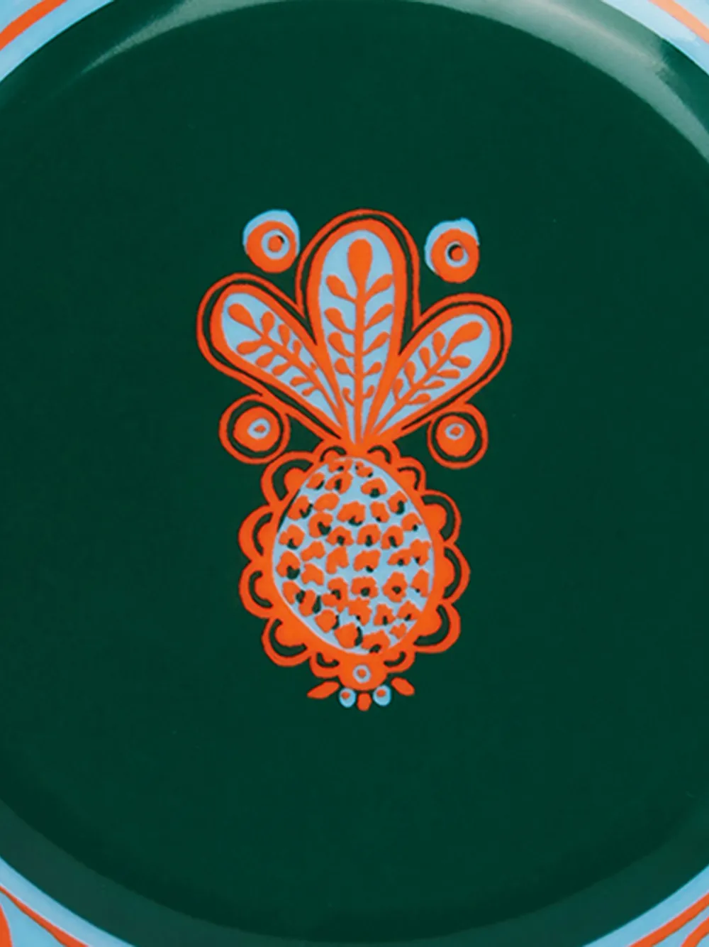  La Doublej 2er Set Dessertteller Mit Ananas Print   Orange 