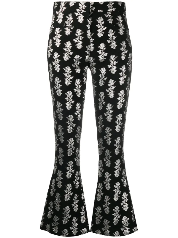 16Arlington Metallic-print Flared Trousers in Black