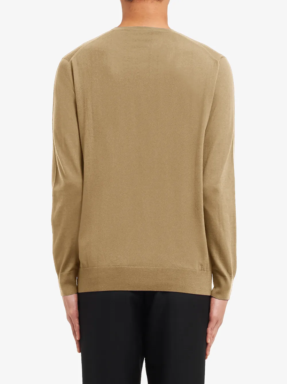 Prada Round-neck Wool Jumper in Brown, view 4