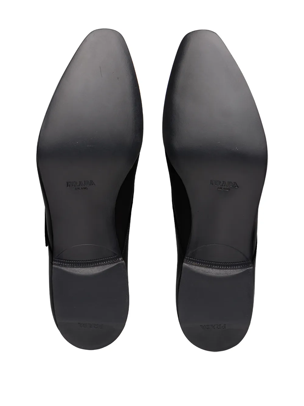 Prada Brushed Leather Derby Shoes In Black